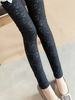 Legging Femmes Elastique à Taille Basse Moulant avec Les Dentelles Imprimé Les Fleurs Unicolore Sexy Legging Femmes