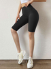 Legging Pantalon de Yoga Court Femme Moulant Taille Haute Unicolore Vêtement de Yoga