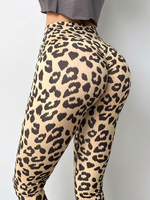 Legging Yoga Femmes Taille Haute Sport Longs Imprimés Léopards Bicolores Elastiques Legging Yoga Femmes