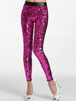 Leggings 2021 Caleçon féminin fuchsia sexy en spandex bicolore avec paipulltes