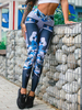 Leggings Camo pour Femme Imprimés Lettres Légères