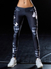 Leggings de gym pour femmes; leggings de yoga maigres noirs et imprimés papillons