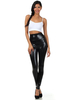 Leggings noir brillant métallisé Skinny Pants pour femmes Déguisements Halloween