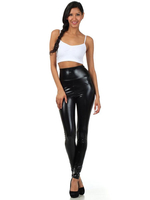 Leggings noir brillant métallisé Skinny Pants pour femmes Déguisements Halloween