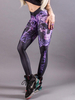Leggings noirs de gymnase lettres de crâne imprimer Leggings de yoga maigres pour des femmes