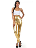 Leggings or brillant métallique Skinny Pants pour femmes Déguisements Halloween