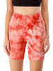 Leggings pour femmes confortable polyester tie dye cordon de serrage taille élastique pantalon court décontracté