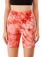 Leggings pour femmes confortable polyester tie dye cordon de serrage taille élastique pantalon court décontracté