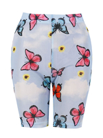 Leggings pour femmes Pantalon de yoga court à imprimé papillon bleu