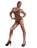 Leopard brun foncé impression Lycra Spandex unisexe animaux Zenta 