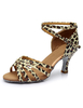 Leopard imprimer danse latine sandales sangles Synthétique talons