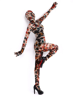 Leopard unisexe Lycra acajou impression Spandex animaux Zenta 