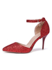 Les femmes de talons hauts rouges ont souligné les chaussures de soirée scintillantes