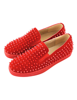 Les hommes mocassins en cuir bout rond glissent sur des chaussures Les mocassins rouges avec des pointes