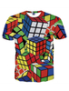 Les hommes rouges T-shirt impression 3D Magic Cube Plus taille T-shirt à manches courtes
