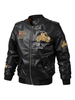 Les vestes en cuir vintage de style militaire pour hommes épaississent le blouson