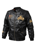 Les vestes en cuir vintage de style militaire pour hommes épaississent le blouson