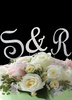 Lettre argent & numéro perlé Wedding Cake Toppers