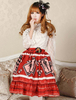Élégante dentelle rouge impression Lolita jupe Déguisements Halloween