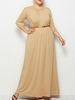 Élégante Plus La Taille Robe De Soirée Longue Robe Maxi Robe À Manches Longues Robe De Soirée De Mariage Robe De Dîner Plus La Taille Robe