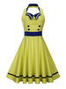 Élégente robe vintage moyenne style rustique plissée col à revers