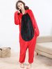 Licorne Kigurumi Carnaval Onesie Pyjamas Adultes Flanelle Rouge À Capuche À Manches Longues Combinaisons Unisexe Animal Vêtements De Nuit Déguisements Halloween