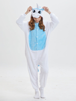 Licorne Kigurumi Carnaval Onesie Pyjamas Enfants Flanelle Bleu À Capuche Manches Longues Combinaisons Unisexe Animal Vêtements de Nuit Déguisements Halloween