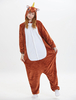 Licorne Kigurumi Carnaval Pyjamas Onesie Adultes flanelle brun longues combinaisons Unisexe Animal vêtements de nuit Déguisements Halloween