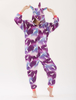 Licorne Kigurumi Pyjamas Violet Adultes Unisexe Flanelle Combinaisons Déguisements Halloween Carnaval