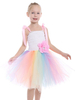Licorne Robe à Bretelle 2022 Enfants Cadeau Noël Filles Princesse Tutu Avec Bandeau Toussaint Costume Déguisements Halloween