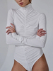 Lingerie Teddies blanche pour femme en polyester plissé sexy