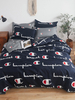 Literie de Noël 3 pièces en fibre de polyester bleu marine