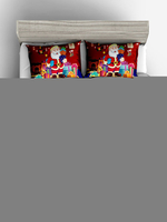 Literie de Noël Ensemble 3 pièces polyester fibre rouge drap de lit Housse de couette Taie Beddingroom Fournitures