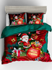 Literie de Noël Ensemble fibre polyester vert 3 pièces Literie
