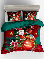 Literie de Noël Ensemble fibre polyester vert 3 pièces Literie
