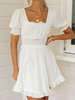 Little Summer Dress - Robe dété à manches bouffantes et col carré