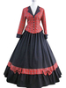 Little Women Costumes Ruffles Plaid Women Fake Two Piece Vintage Clothing Déguisements Halloween