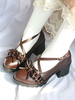 Lolita 2021 Chaussures Classiques Escarpins En Arc Plissées Cheville Attachée Déguisements Halloween