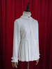 Lolita blanc Blouse plissée coton Chic chemisier pour femmes Déguisements Halloween