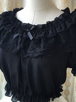Lolita blanc Blouse volants en mousseline de soie dentelle Blouse Déguisements Halloween