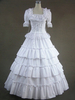 Lolita blanc OP Victorian Era encolure carrée manches courtes Lolita un morceau robe Déguisements Halloween