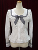 Lolita blanc Ruffles coton Blouse sans arc Déguisements Halloween
