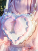 Lolita Blanc Sac cœur rose nœud Sac Carrosserie Cuir PU Cuir Lolita Accessoires