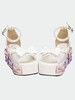 Lolita blanc sandales plate-forme haute boucles perles Decor Ankle Strap Déguisements Halloween