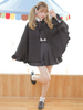 Lolita Cape à capuche et volants gothique avec cape"idienne Coton polyester automne noire Top Déguisements Halloween