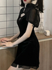 Lolita Cardigan Noir Manches Courtes Mousseline De Soie Court Manteau Lolita