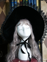 Lolita Chapeau Lolita Dentelle Polyester Accessoires Lolita Chapeau de Sorcière Noir