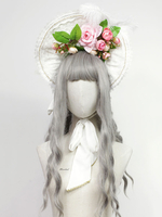 lolita chapeau unicolore Neverland en polyester plissée à volants en fibre polyester chapeau Déguisements Halloween
