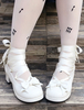 Lolita Chaussures adorables blanc avec noeud à bout rond 4.5cm Déguisements Halloween