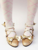 Lolita Chaussures adorables or avec noeud de polyuréthane / Synthétique street style 1.5cm Déguisements Halloween